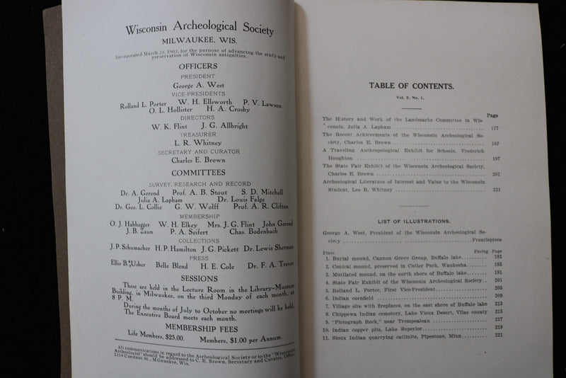 1905 OCTOBER THE WISCONSIN ARCHEOLOGIST SOFTCOVER BOOK - K 3008