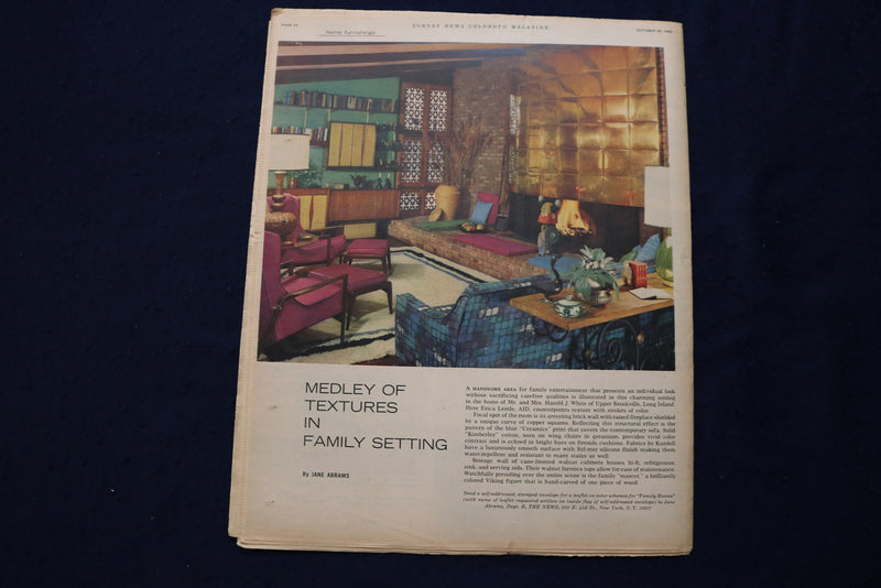 1963 OCT 20 SUNDAY NEWS COLOROTO MAGAZINE-CONSTANCE TOWERS- LA DODGERS - E 23199