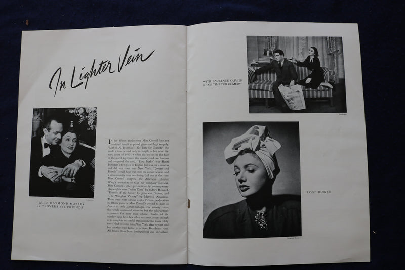 1940'S KATHERINE CORNELL - ANTIGONE AND CANDIDA - PROGRAM - K 1681