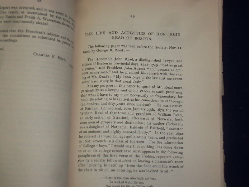1903-1904 BOSTON SOCIETY PROCEEDINGS ANNUAL REPORTS - LOT OF 2 - O 226F