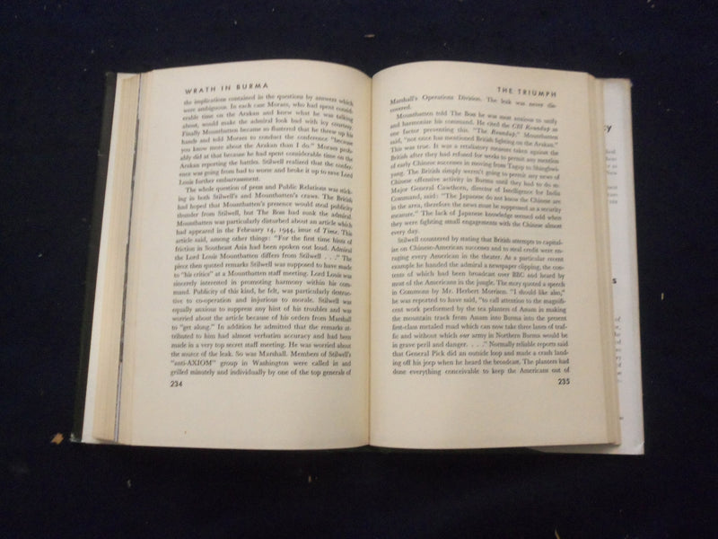 1946 WRATH IN BURMA HARDCOVER BOOK BY FRED ELDRIDGE - KD 8243