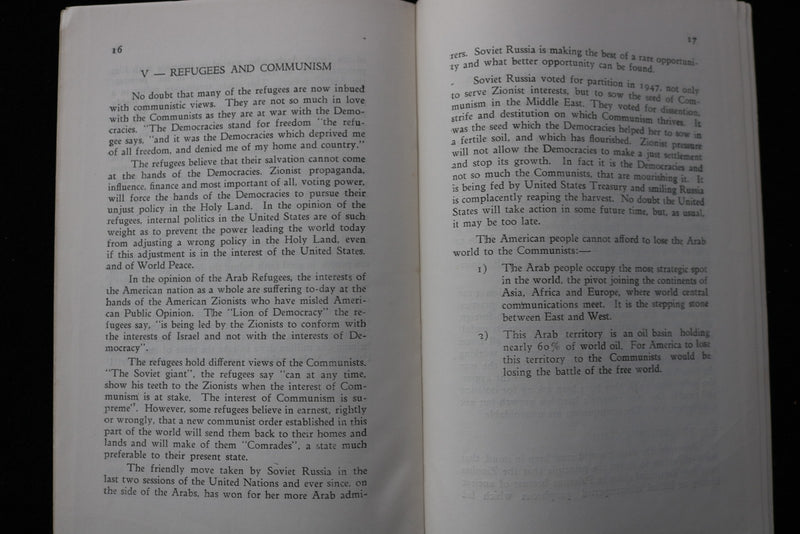 1954 THE WAY TO PEACE IN THE HOLY LAND - PALESTINE - SOFTCOVER BOOK - K 3064