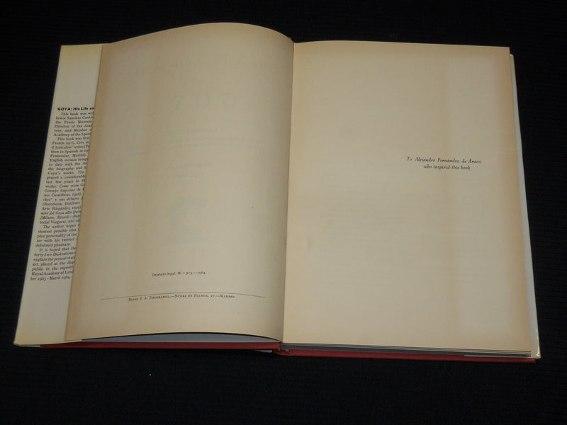 1964 THE LIFE AND WORKS OF GOYA HARDCOVER BOOK BY JAVIER & CANTON - R 716X