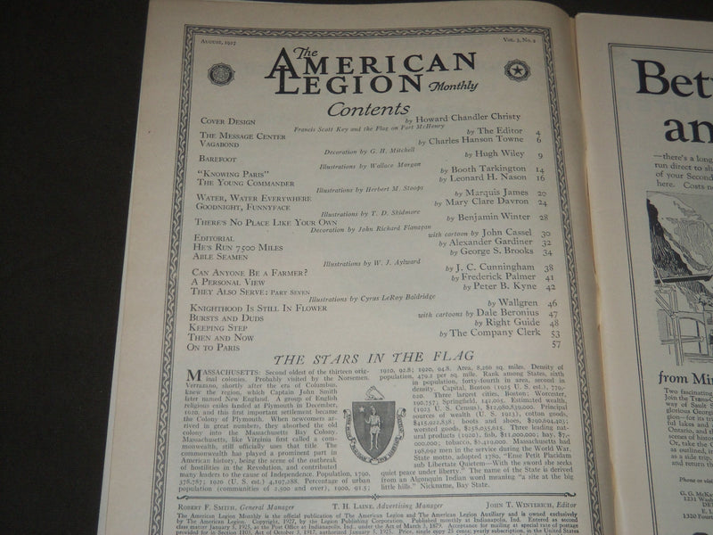 1927 AUG THE AMERICAN LEGION MAGAZINE - HOWARD CHANDLER CHRISTY COVER - ST 4876