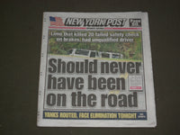 2018 OCTOBER 9 NEW YORK POST NEWSPAPER - LIMO THAT KILLED 20 FAILED INSPECTION