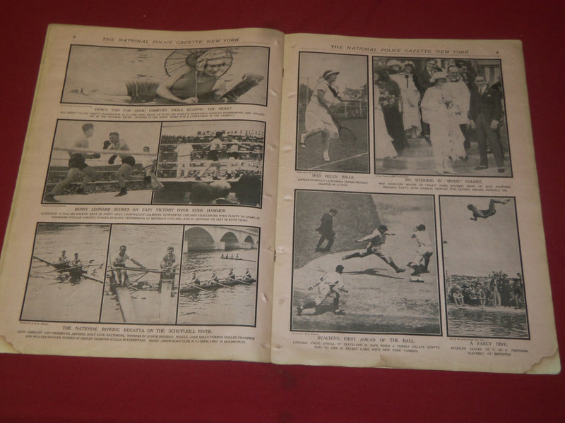 1922 SEPT 2 THE NATIONAL POLICE GAZETTE MAGAZINE - GREAT SPORT PHOTOS - B 5749