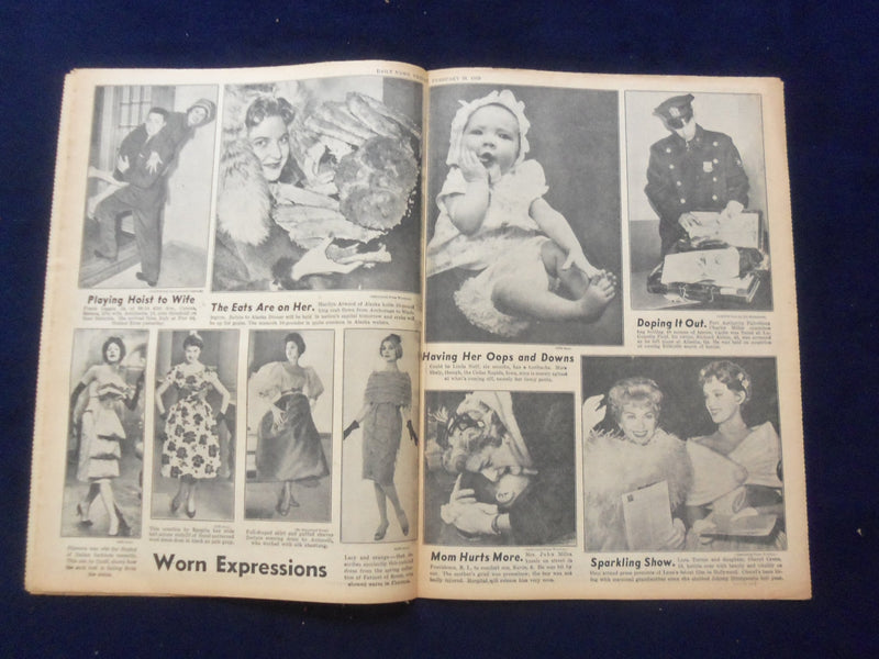 1959 FEB 20 NEW YORK DAILY NEWS NEWSPAPER - FISHER & REYOLDS DIVORCE - NP 6733