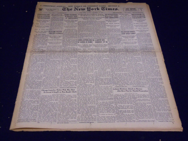 1933 DECEMBER 17 NEW YORK TIMES - W. S. COFFIN DIES AT 54 - NT 4175