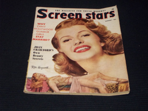 1953 AUGUST SCREEN STARS MAGAZINE - RITA HAYWORTH FRONT COVER - E 13722