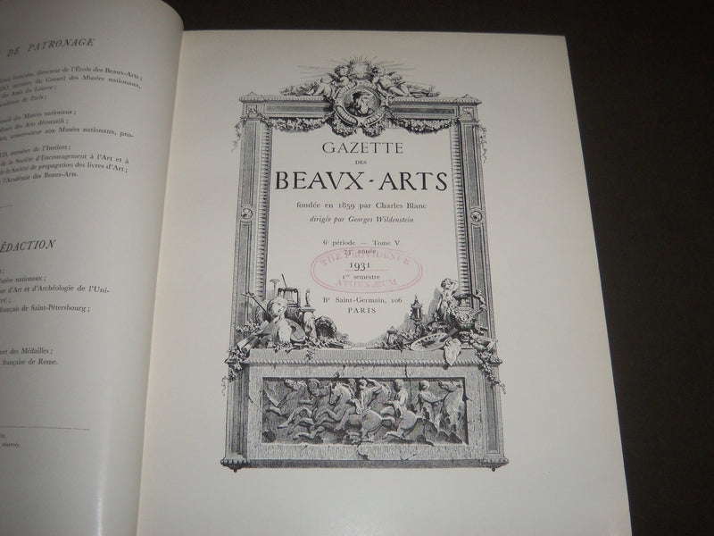 1931 GAZETTE DES BEAUX-ARTS FRENCH MAGAZINE LOT OF 6 - COMPLETE YEAR - O 3038