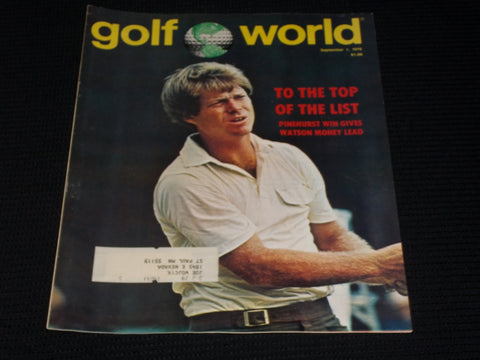 1978 SEPTEMBER 1 GOLF WORLD MAGAZINE - TOM WATSON FRONT COVER - E 6695