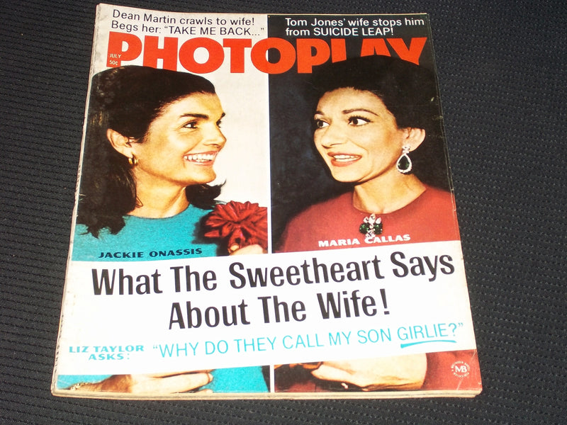 1970 JULY PHOTOPLAY MAGAZINE - JACKIE ONASSIS & MARIA CALLAS FRONT COVER - E 936