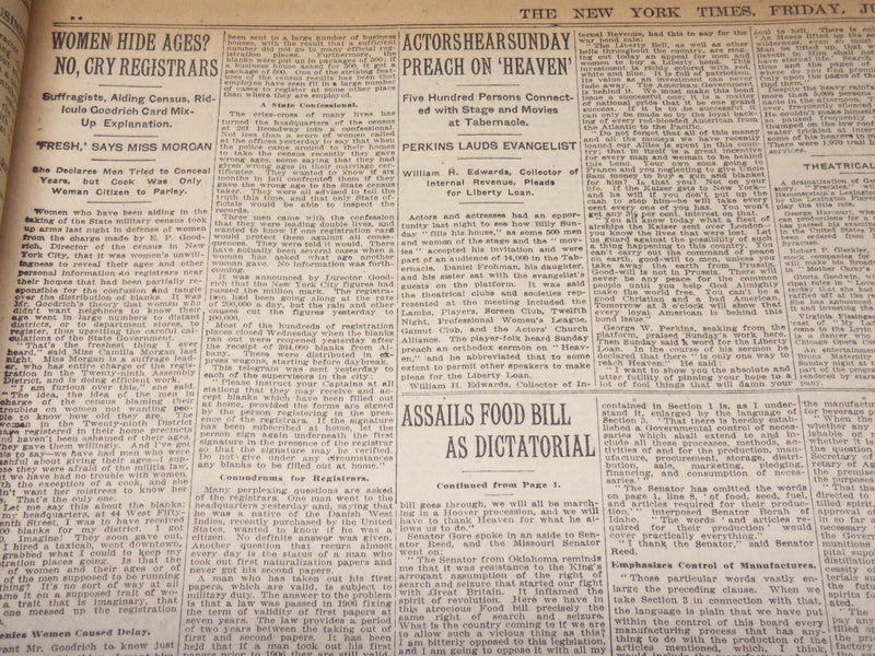 1917 JUNE 15 NEW YORK TIMES - PERSHING WINS GREAT WELCOME FROM PARIS - NT 7796