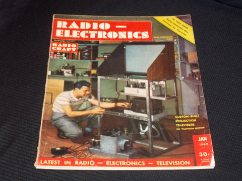 1949 JANUARY RADIO ELECTRONICS MAGAZINE - PROJECTION TELEVISERS COVER - E 7135