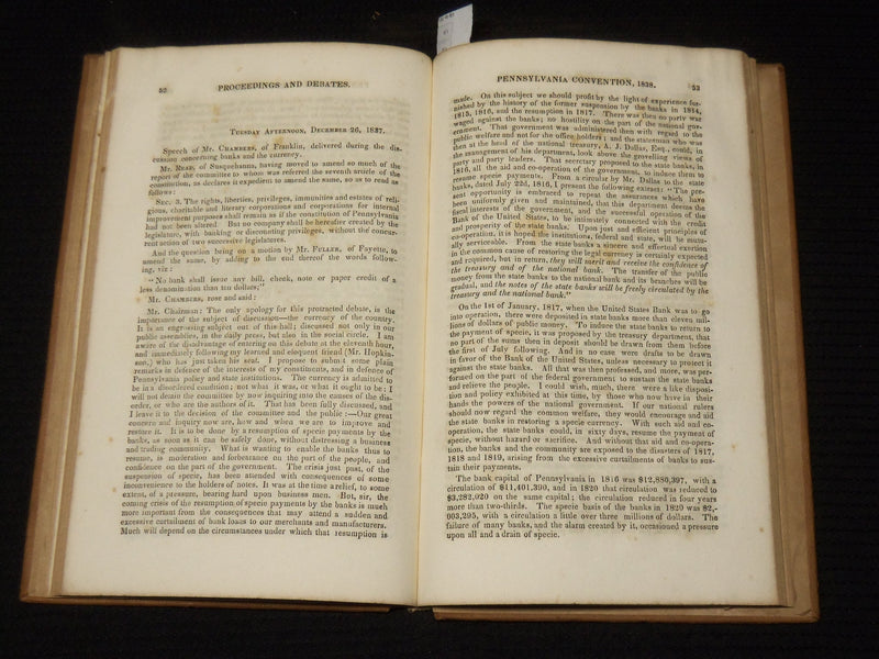 1839 AMENDMENTS TO THE CONSTITUTION PROCEEDINGS VOLUME- PENNSYLVANIA - KD 705O