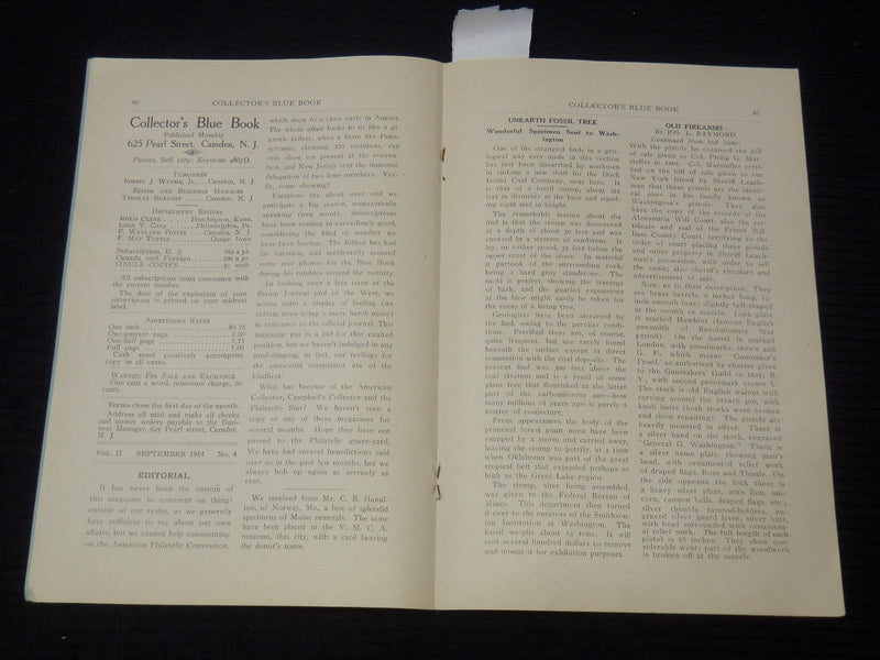 1914 SEPTEMBER COLELCTIONS BLUE BOOK - MAGAZINE FOR COLLCETORS - K 2618
