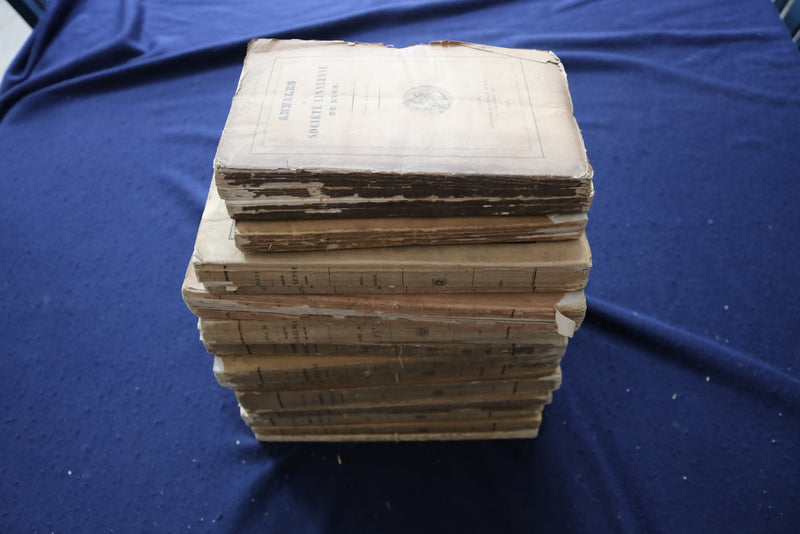 1847-1894 ANNALES DE LA SOCIETE LINNEENNE DE LYON BOUND VOLUMES-LOT OF 13-O 3495