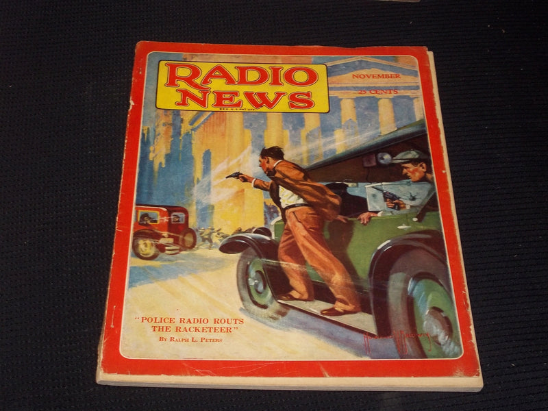 1929 NOVEMBER RADIO NEWS MAGAZINE - POLICE RADIO FRONT COVER - E 5208