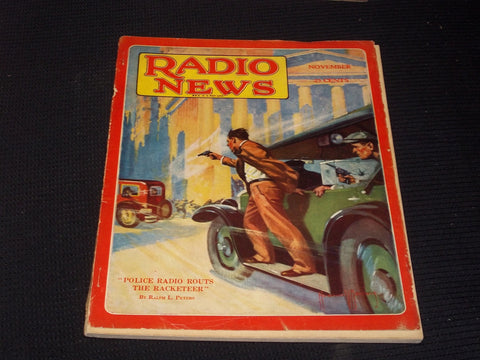 1929 NOVEMBER RADIO NEWS MAGAZINE - POLICE RADIO FRONT COVER - E 5208