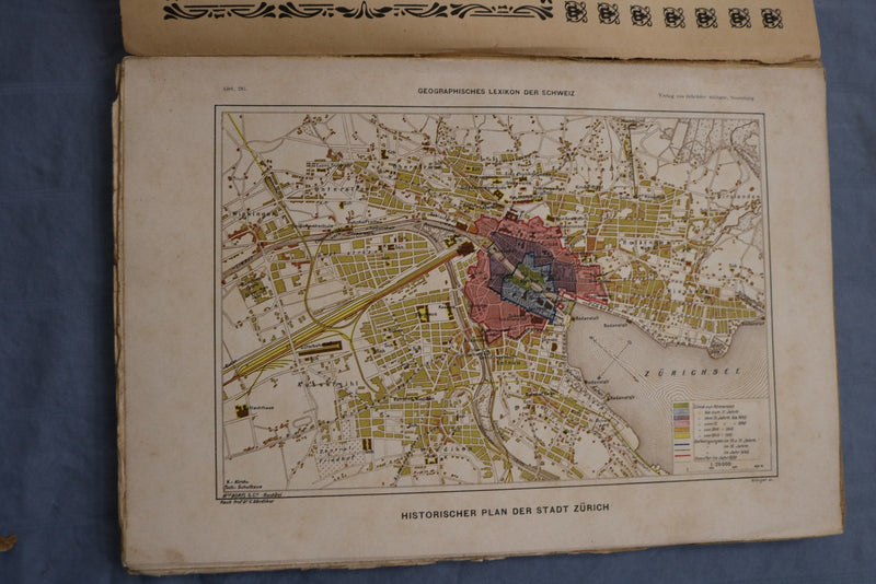 1902-1910 GEOGRAPHISCHES LEXIKON DER SCHWEIZ MAGAZINE- MAPS - LOT OF 19- O 3909