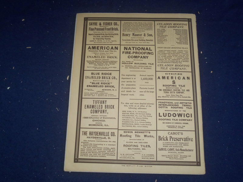 1906 MARCH THE BRICKBUILDER MAGAZINE - AN ARCHITECTURAL MONTHLY - ST 528H