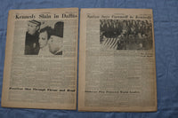 1963 THE STARS AND STRIPES NEWSPAPER-PRESIDENT KENNEDY SLAIN- LOT OF 2 - NP 9206