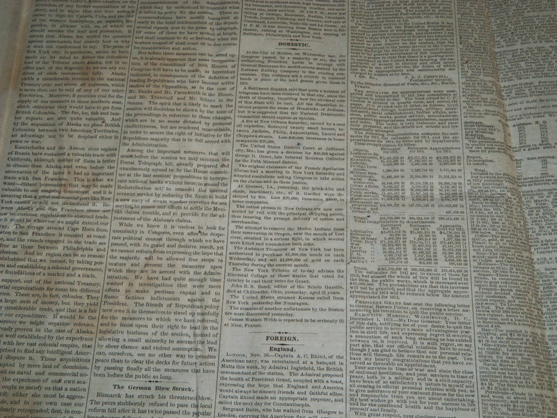 1872 DEC 2 NORTH AMERICAN & UNITED STATES GAZETTE NEWSPAPER - GREELEY - NP 4180