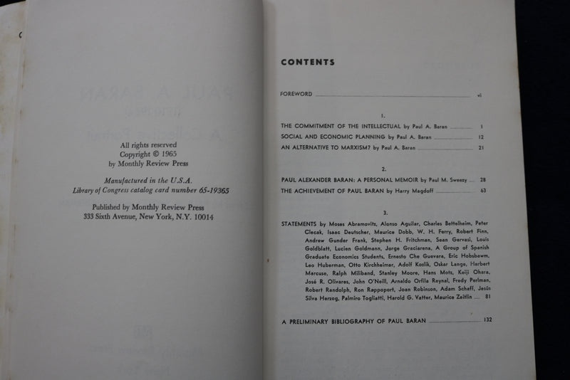 1965 MARCH MONTHLY REVIEW MAGAZINE-TO THE MEMORY OF PAUL ALEXANDER BARAN- K 1601