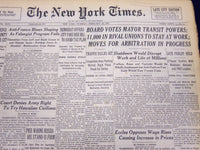 1946 FEB 26 NEW YORK TIMES NEWSPAPER - BOARD VOTES MAYOR TRANSIT POWERS - NT 49
