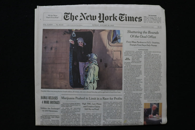 2025 JANUARY 26 NEW YORK TIMES - SHATTERING THE BOUNDS OF THE OVAL OFFICE