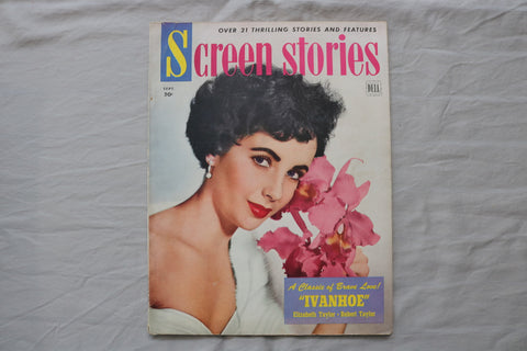 1952 SEPTEMBER SCREEN STORIES MAGAZINE - ELIZABETH TAYLOR COVER - E 19904