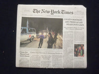 2023 NOVEMBER 25 NEW YORK TIMES - 2 DOZEN HOSTAGES FREED AS AID HEADS INTO GAZA
