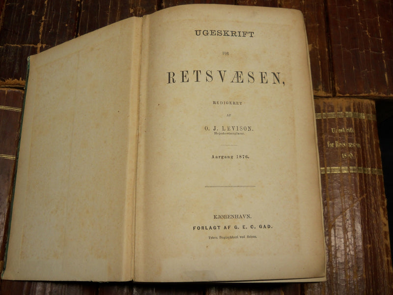 1876-1890 UGESKRIFT FOR RETSVAESEN DANISH BOUND VOLUMES LOT OF 16 - R 26