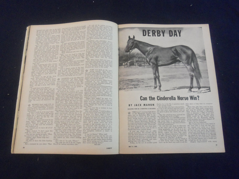 1942 MAY 9 LIBERTY MAGAZINE - DERBY DAY - LONELY WOMEN, AMERICA PROBLEM- B 4197K
