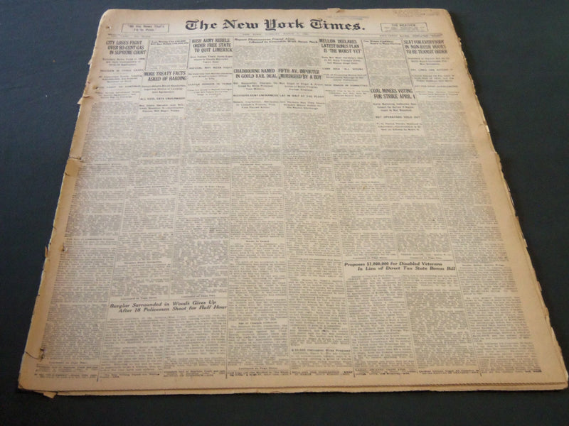 1922 MARCH 7 NEW YORK TIMES - REPORT PLESIOSAURUS FOUND ALIVE - NT 5762