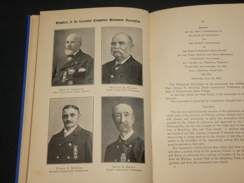 1905 JUNE SOLDIERS MONUMENT DAY DEDICATION BOOK - NEW HAVEN CONNECTICUT- KD 6328
