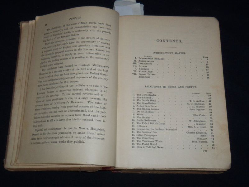 1896 MCGUFFEY'S FIFTH ECLECTIC READER BOOK - REVISED EDITION - K 2003