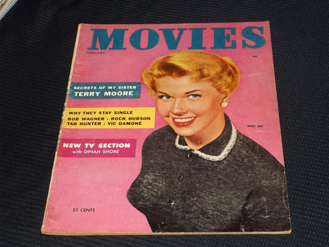 1954 FEBRUARY MOVIES MAGAZINE - DORIS DAY FRONT COVER - E 16439
