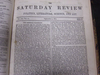 1861 SATURDAY REVIEW 2 BOUND VOLUMES - COMPLETE YR- PUBLISHED IN LONDON - R 1080