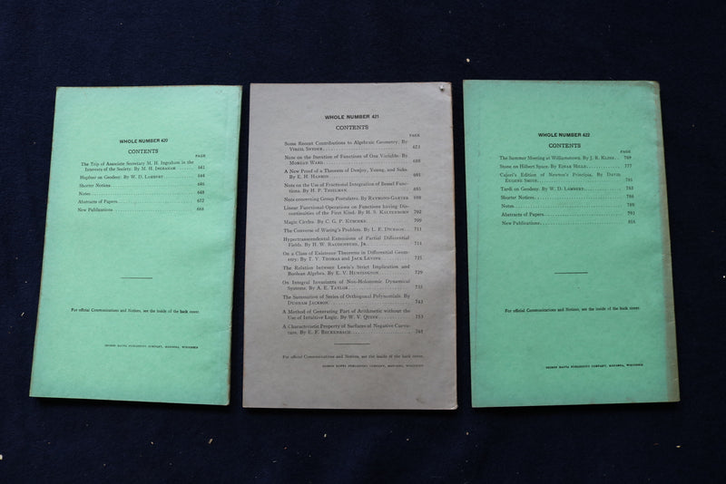 1931-1936 AMERICAN MATHEMATICAL SOCIETY BULLETIN MAGAZINE - LOT OF 18 - O 3584