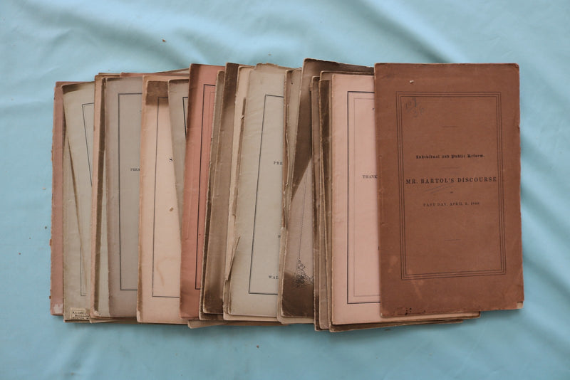 1846-1883 C.A. BARTOL SERMON & DISCOURSE BOOKLETS - BOSTON - LOT OF 26- O 3979