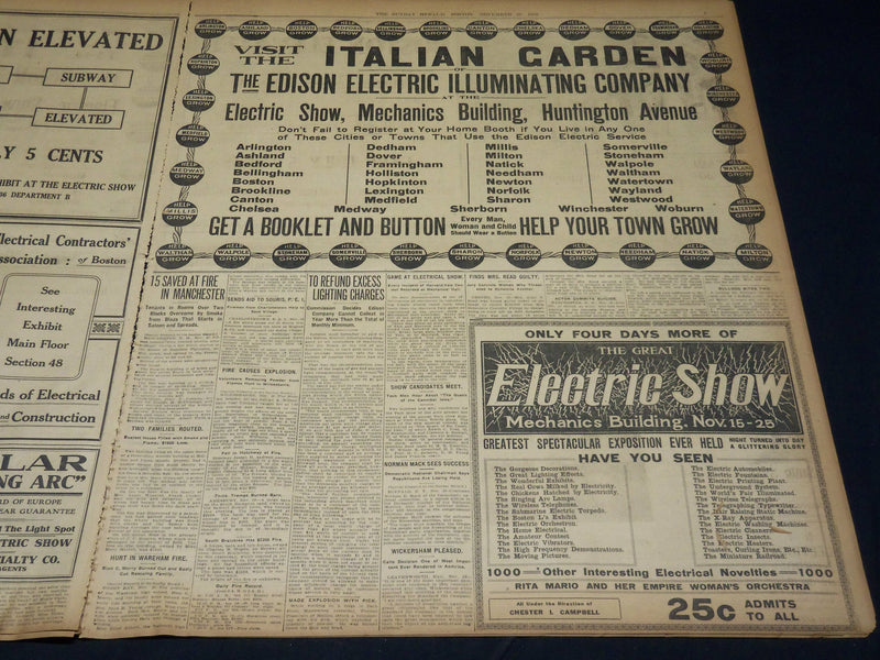 1909 NOV 21 THE BOSTON HERALD - COURT DECLARES STANDARD OIL CO. ILLEGAL - BH 394