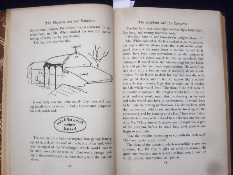 1947 THE ELEPHANT AND THE KANGAROO HARDCOVER BOOK BY T. H. WHITE - KD 8676