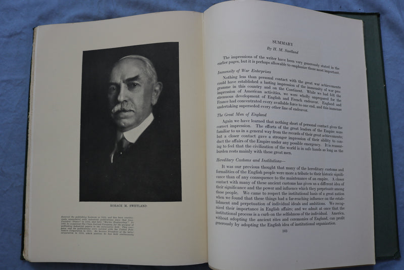 1919 AMERICAN JOUNALISTES IN EUROPE SOFTCOVER BOOK BY H. M. SWETLAND - K 672