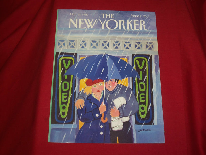 1987 OCTOBER 12 NEW YORKER MAGAZINE FRONT COVER ONLY - GREAT ART FOR FRAMING