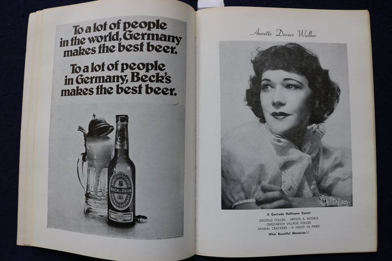 1977 NOVEMBER 4 THE ZIEGFELD CLUB 41ST ANNIVERSARY BALL PROGRAM - K 1736