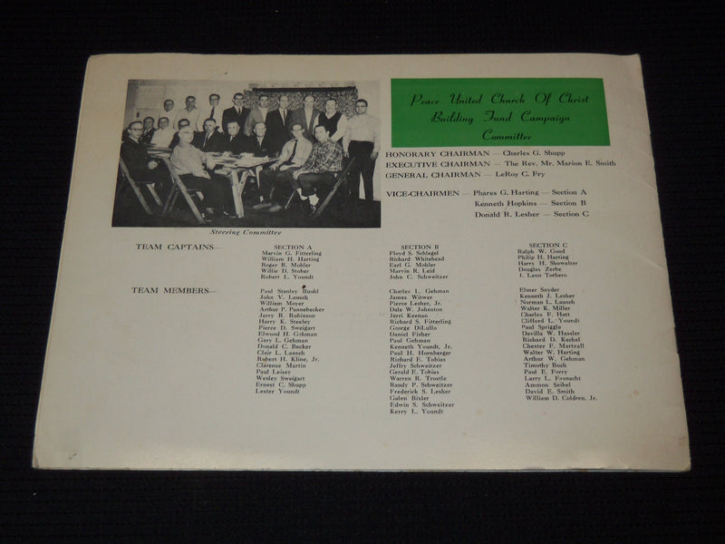 1960'S PEACE UNITED CHURCH OF CHRIST ADAMSTOWN BOOK - J 8092