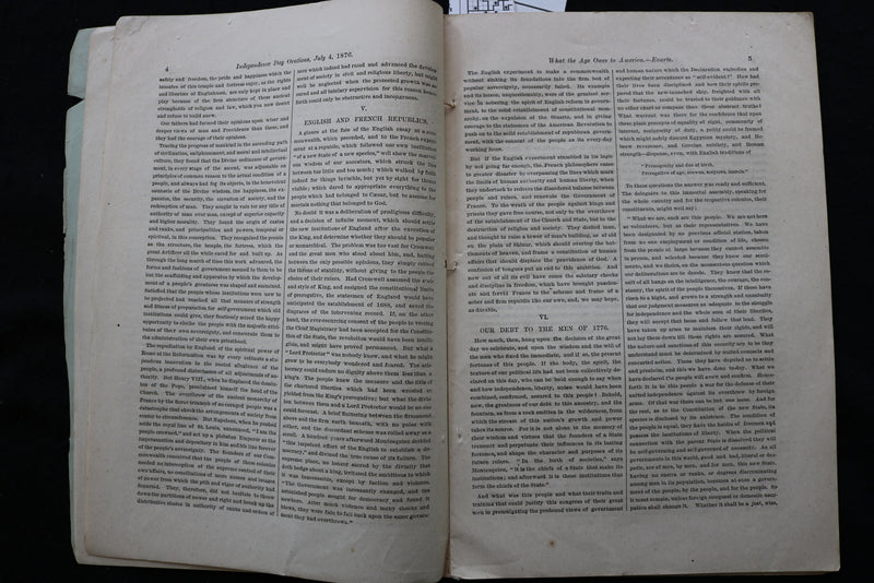 1876 JULY 4 NEW YORK TRIBUNE INDEPENDENCE DAY ORATIONS AND POEMS - K 2408