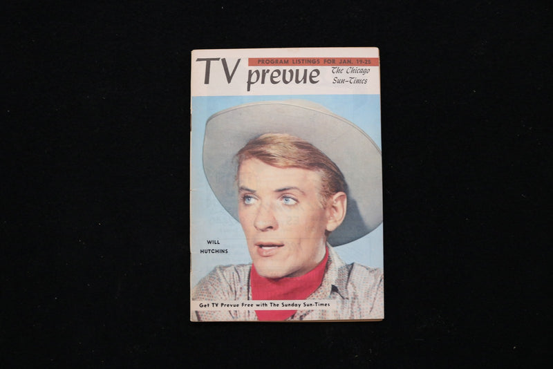 1958 JANUARY 19 TV PREVUE MAGAZINE-WILL HUTCHINS COVER - E 26403