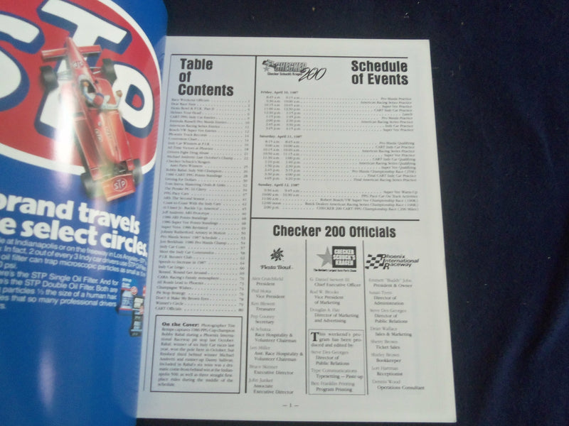 1987 AP[RIL 10-12 CHECKER 200 RACING PROGRAM - PHOENIX INTERNALTIONAL - SP 3929G